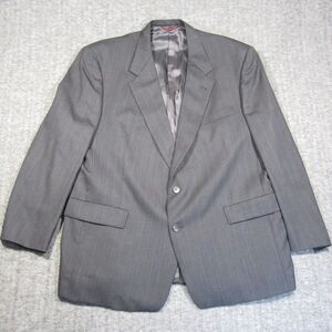 Vtg Hart Schaffner Marx Suit Jacket‎ 48R Black Pinstripe Wool Sports Coat Union